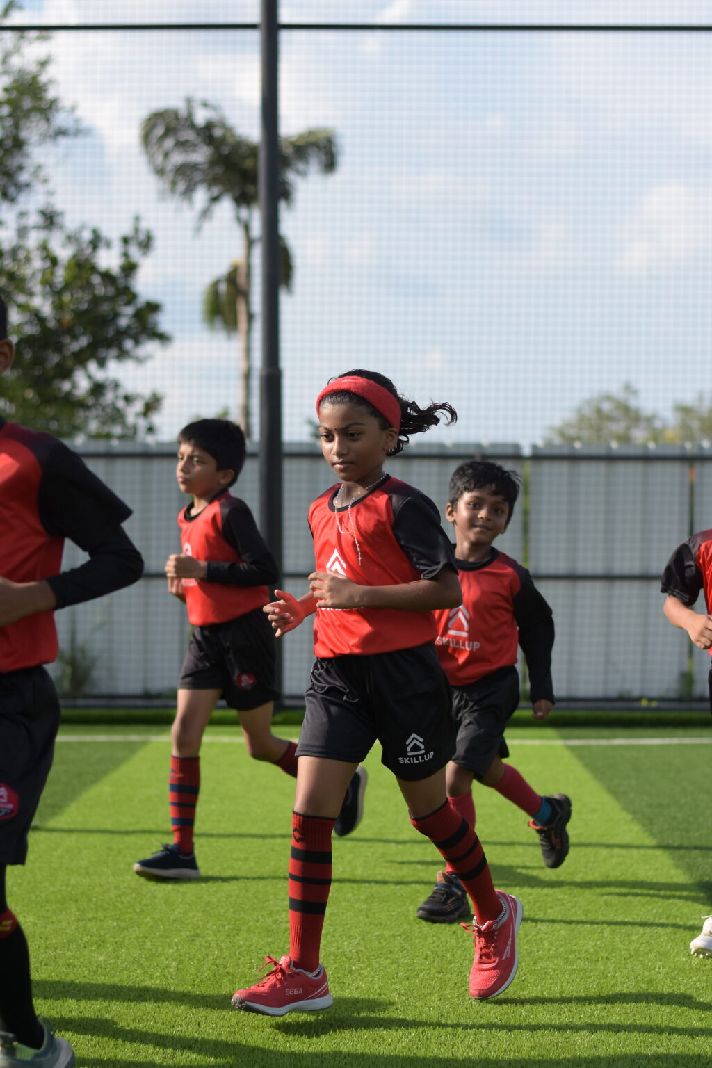 Intense Football Action at Skill Up Academy - Skill and Strategy in Play