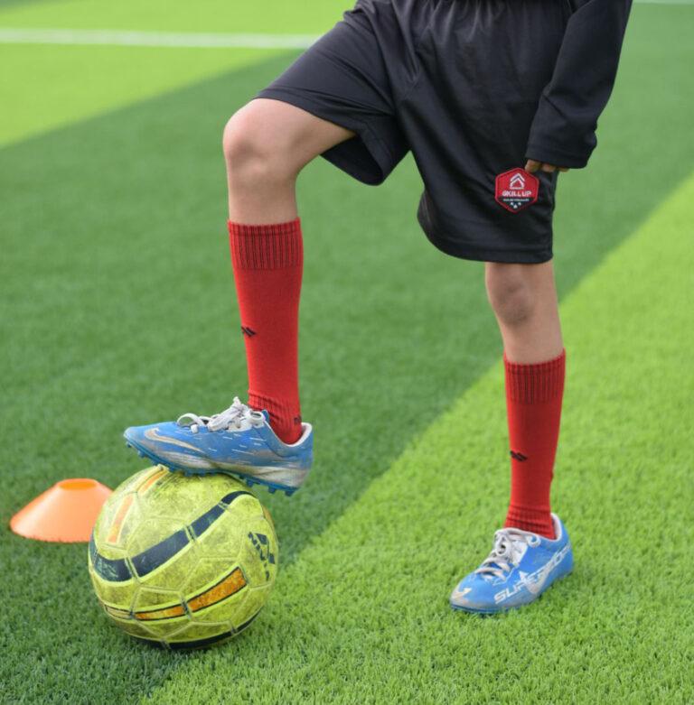 A kid developing his skills from the best sports academy in palakkad